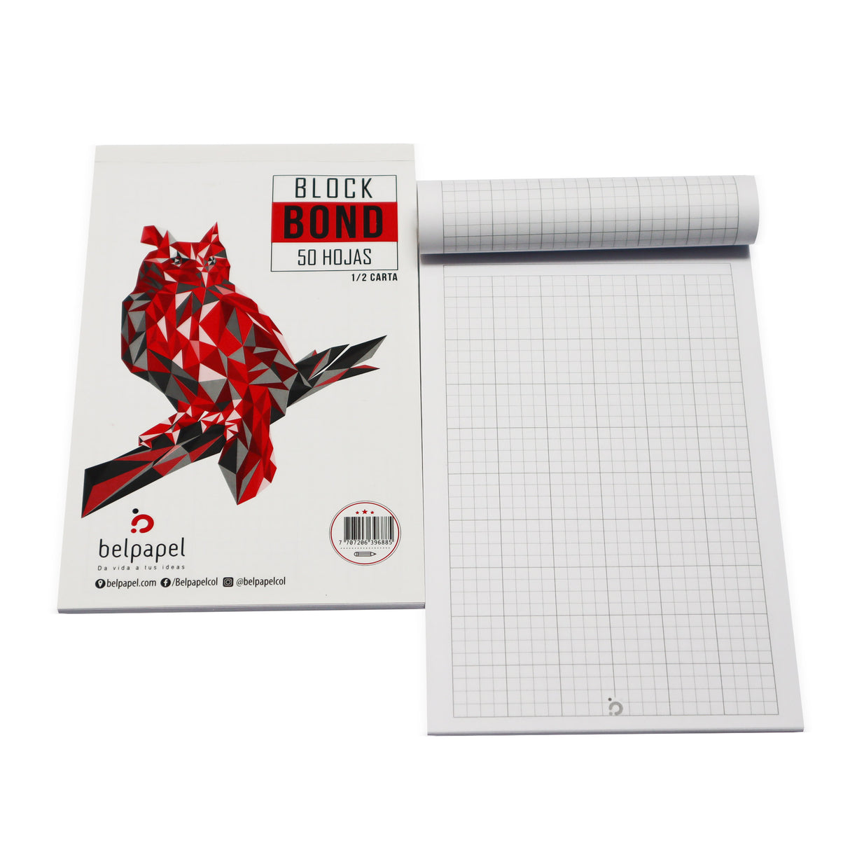 Block Bond a Cuadros Media Carta