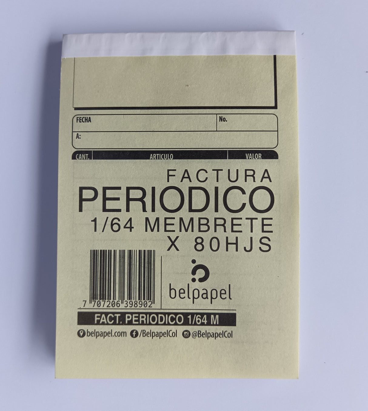 Facturas en Papel Periódico con Espacio