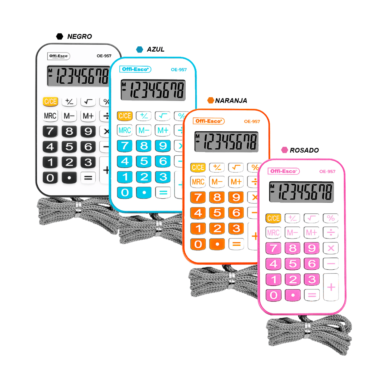 Calculadora de Bolsillo con Cordón OE-957