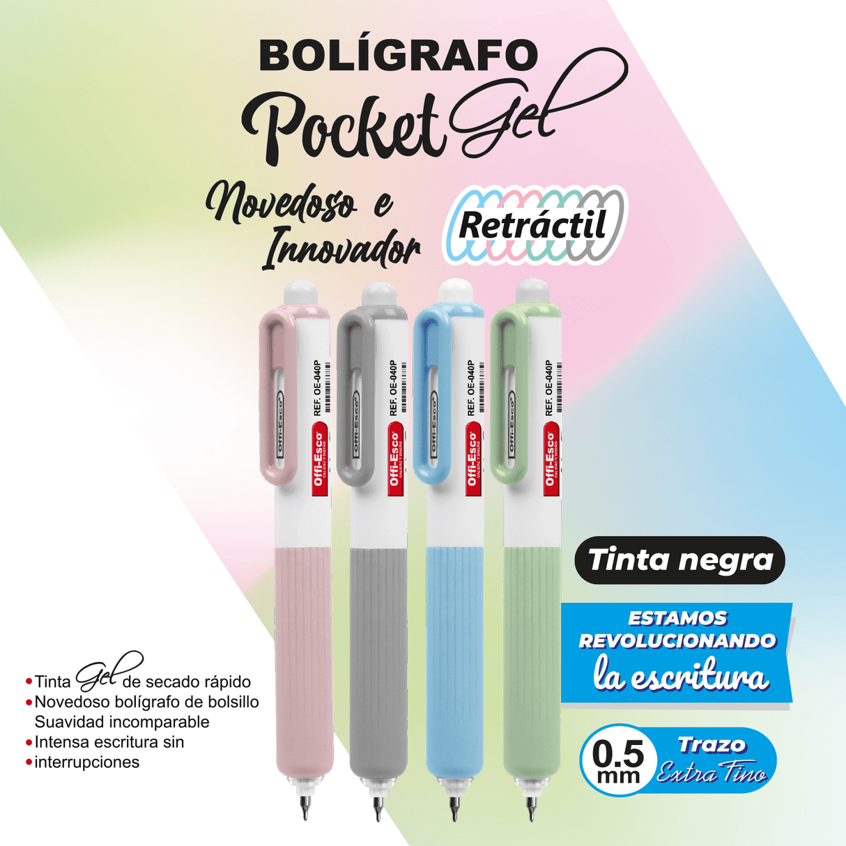 Bolígrafo Pocket Gel 0.5 mm caja por 4 unidades OE-040P