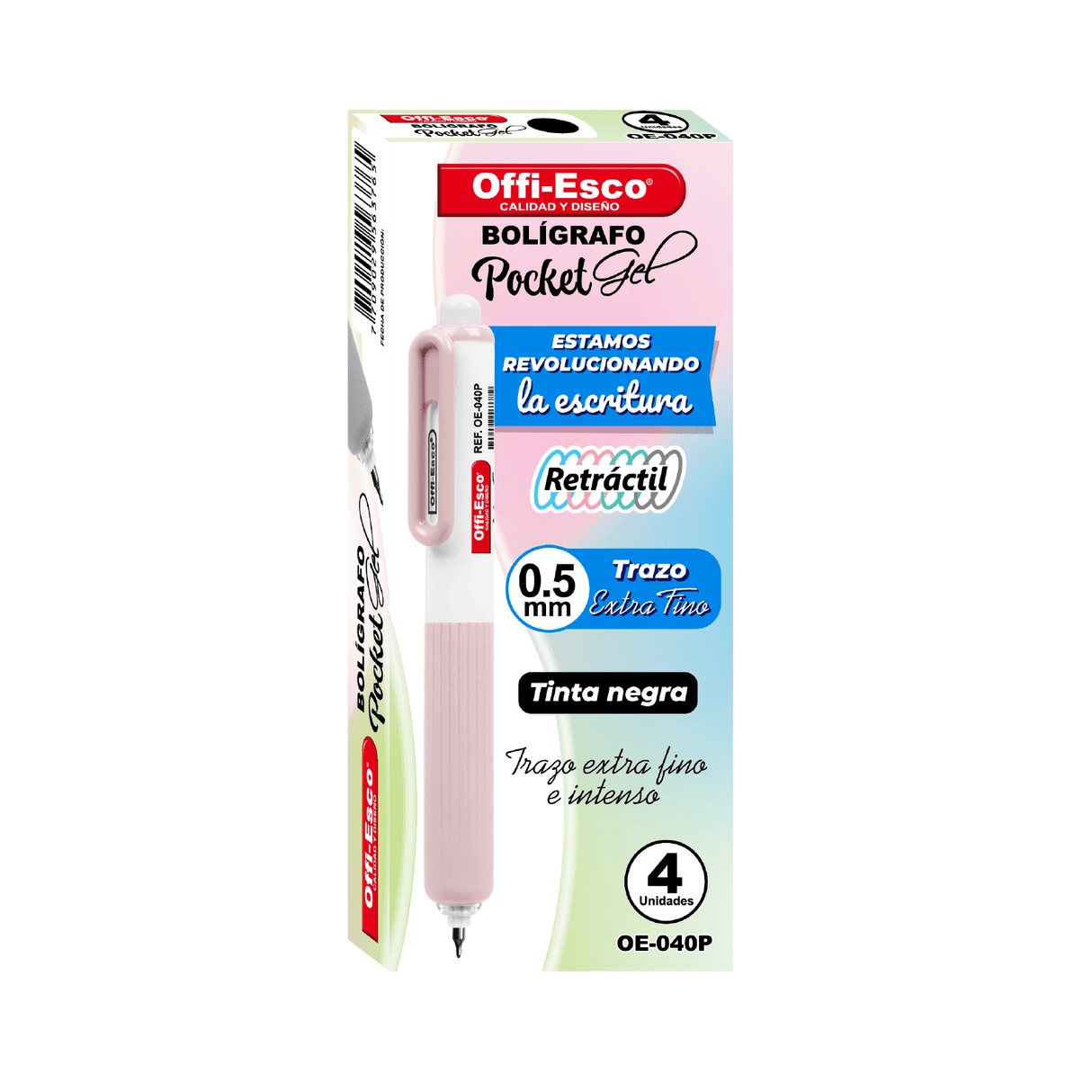 Bolígrafo Pocket Gel 0.5 mm caja por 4 unidades OE-040P