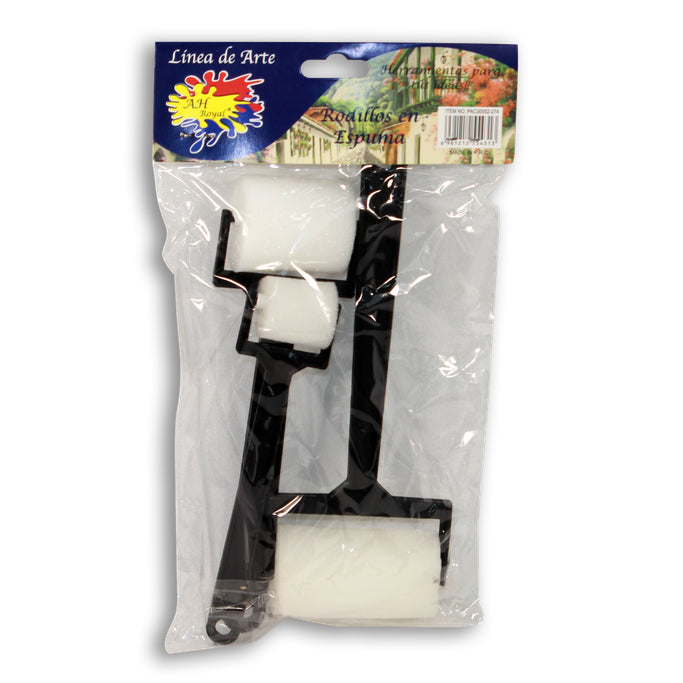 Rodillo En Espuma Liso Mango Negro