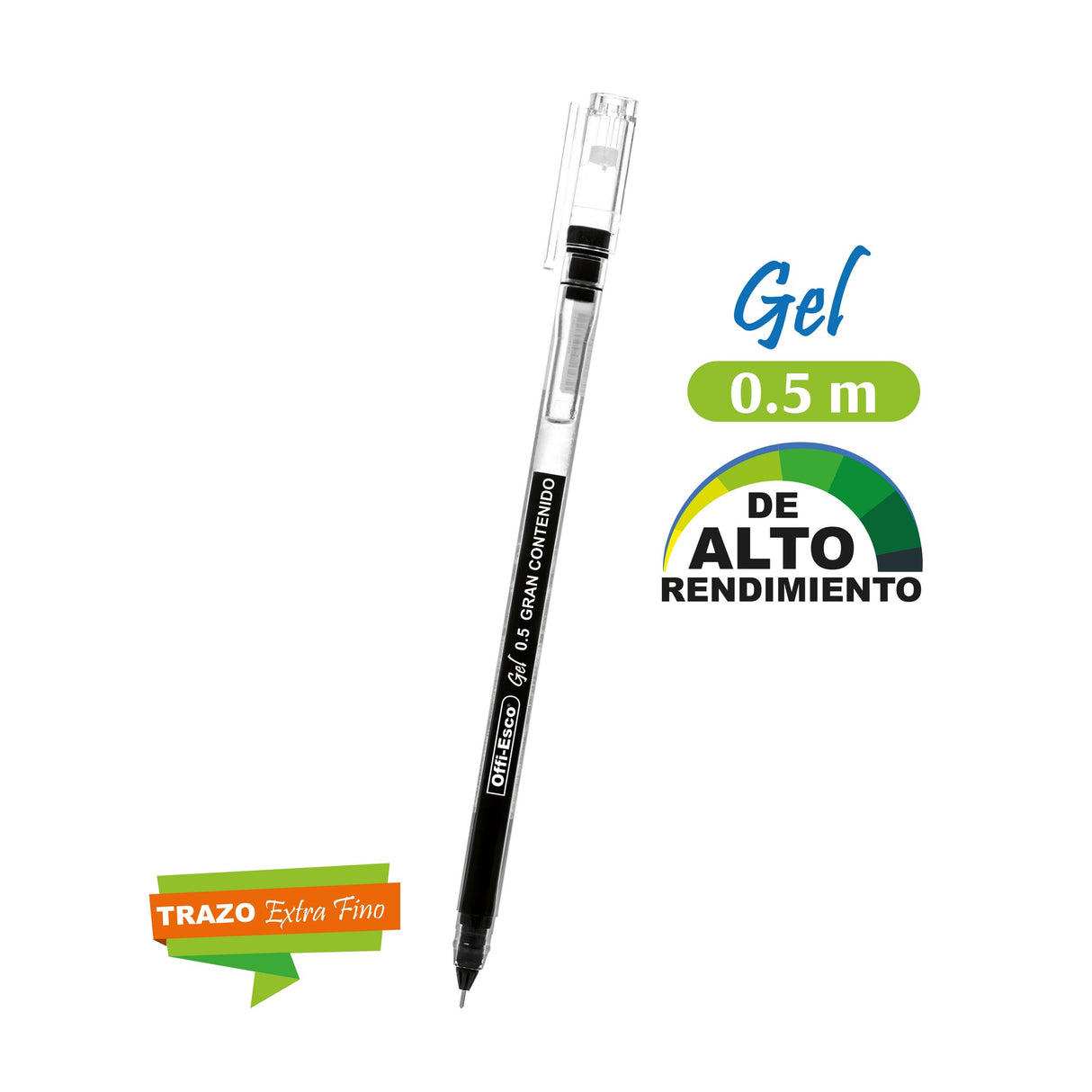 Bolígrafo Gel de Alto Rendimiento Trazo fino 0.5 mm caja por 12 unidades OE-036