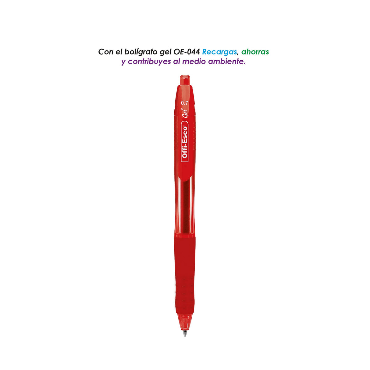 Bolígrafo Gel 0.7 mm retráctil caja por 12 unidades OE-044