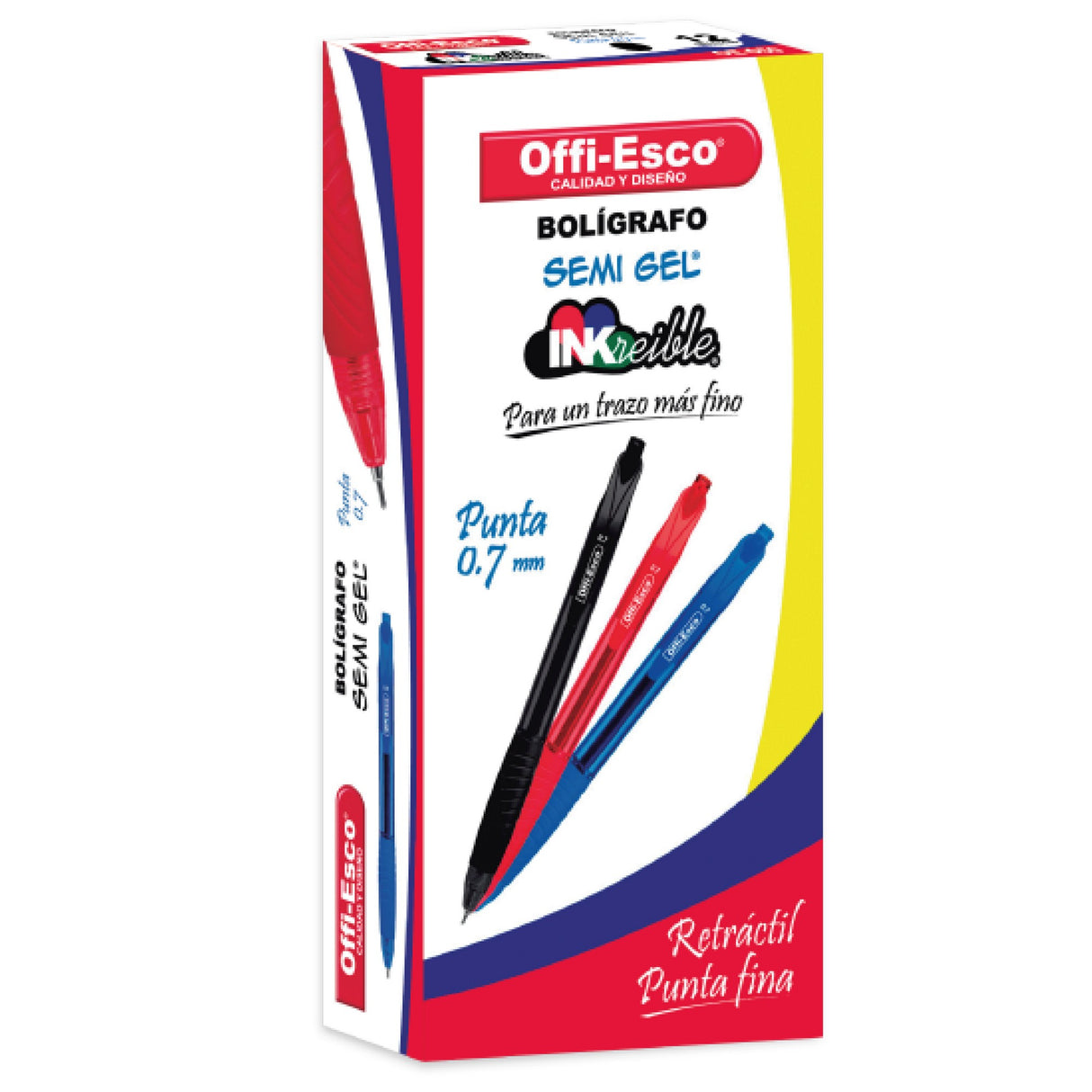 Bolígrafo Semi Gel 0.7 mm Inkreible caja por 12 unidades OE-050