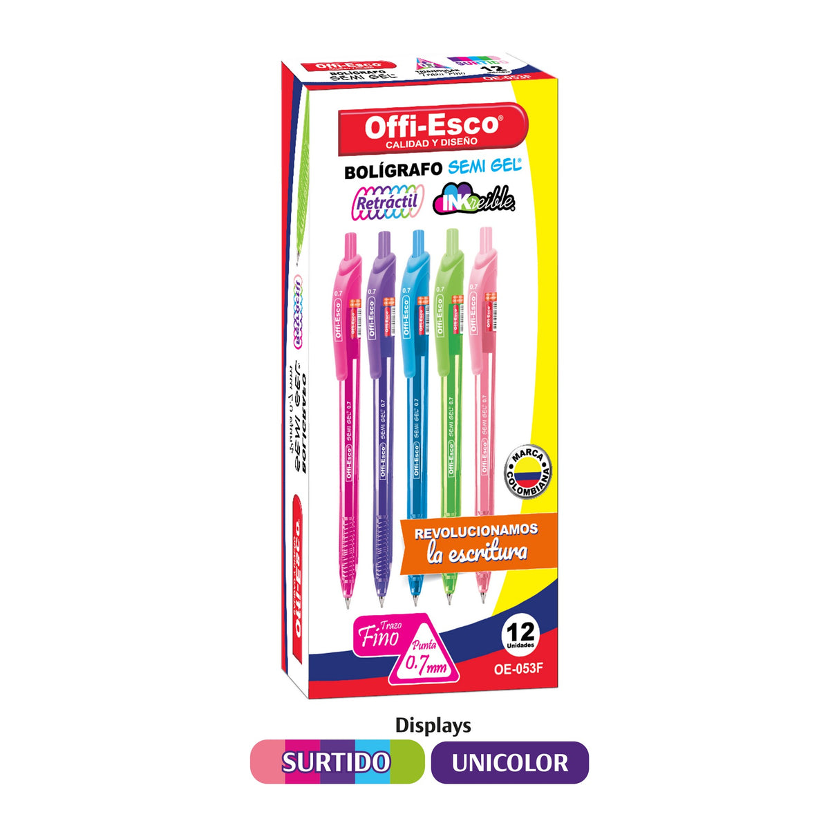 Bolígrafo Colores Retráctil OE-053F