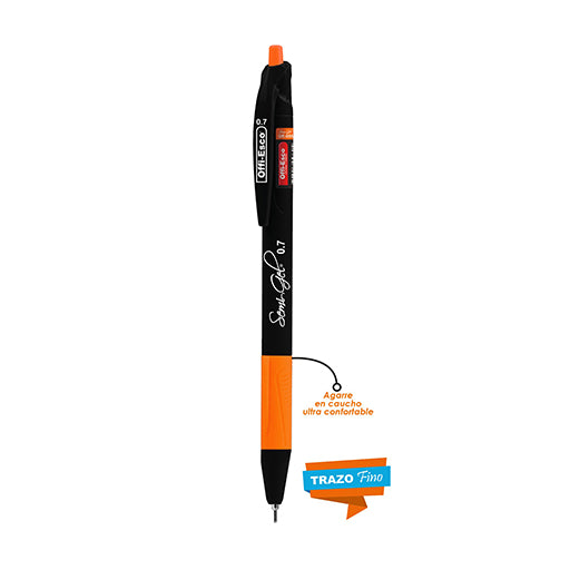 Bolígrafo Tinta Negra Semi Gel 0.7 mm Retráctil caja por 12 unidades OE-055F