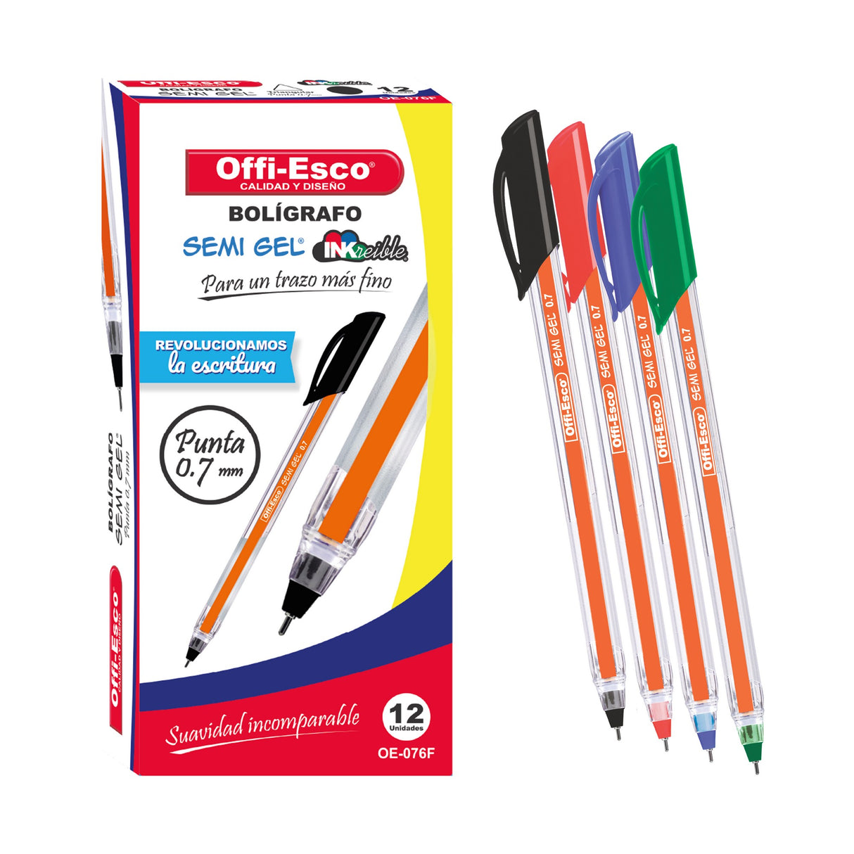 Bolígrafo Semi Gel 0.7 mm con Tapa Caja por 12 unidades OE-076F