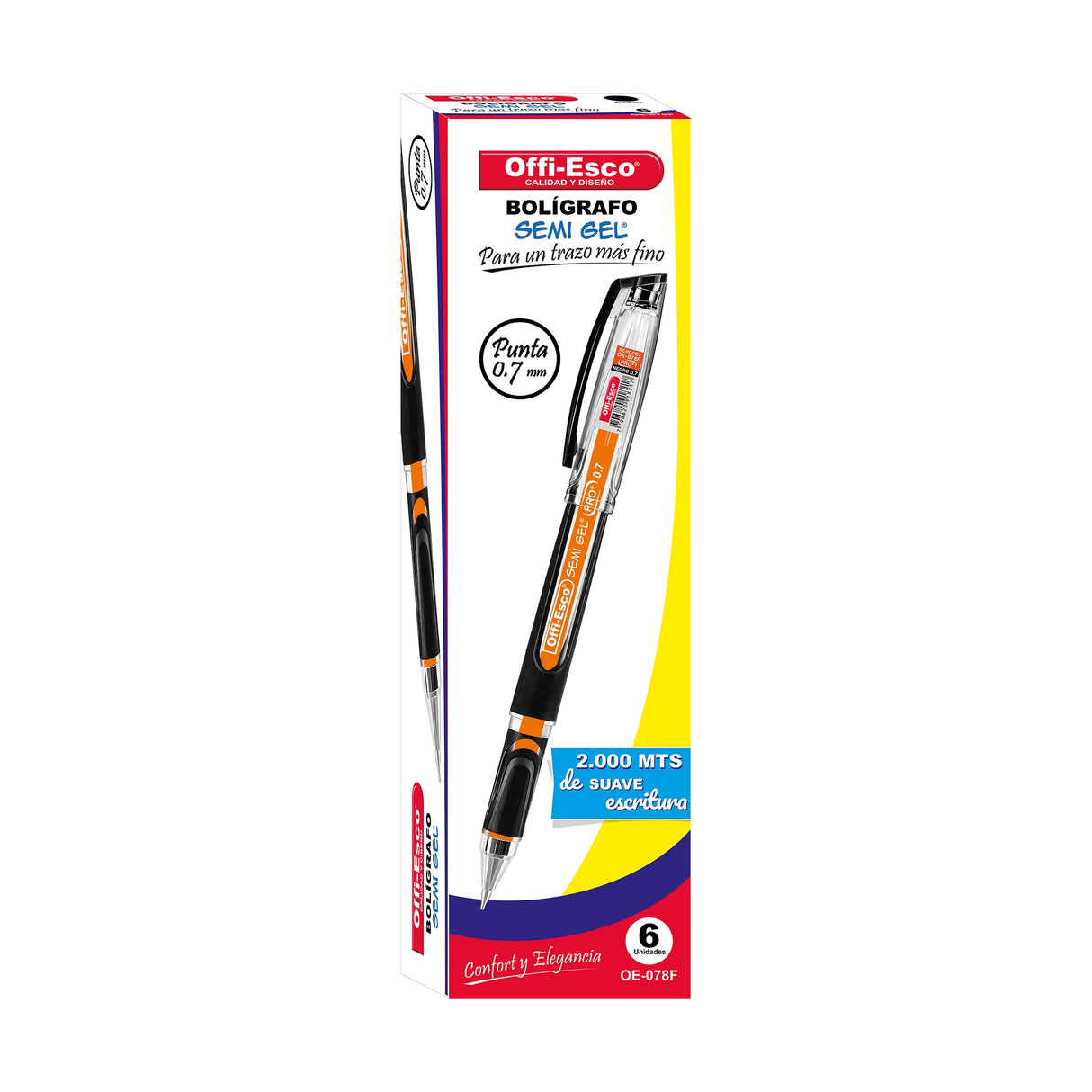 Bolígrafo Semi Gel Pro+ 0.7 mm ultrasuave Con tapa inkreible Caja por 12 unidades OE-078F