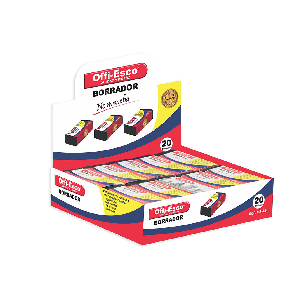 Borrador Negros Caja por 20 Unidades OE-124