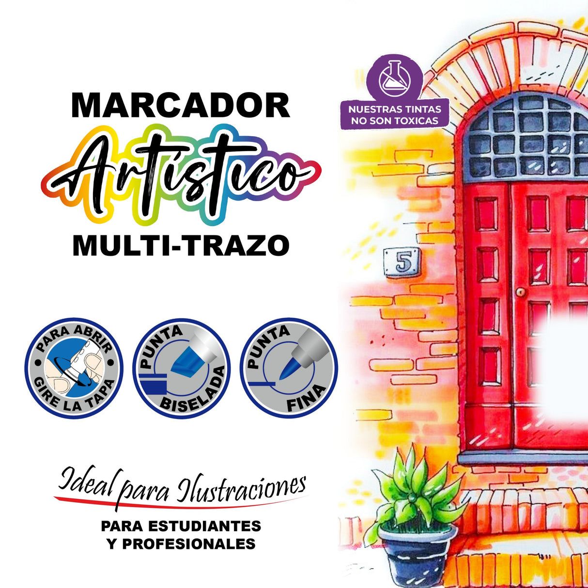 Marcador Permanente Multi-Trazo por 12 Unidades OE-525