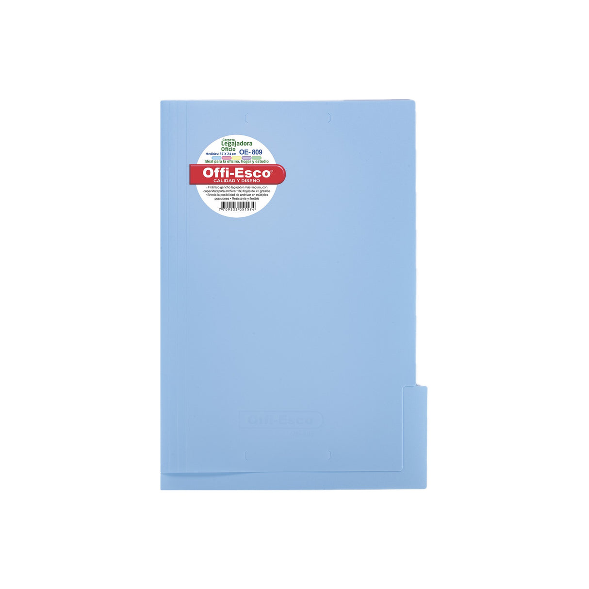 Carpeta Legajadora Colores Pastel Oficio Translúcida OE-809P