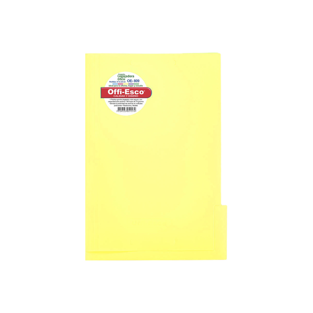 Carpeta Legajadora Colores Pastel Oficio Translúcida OE-809P