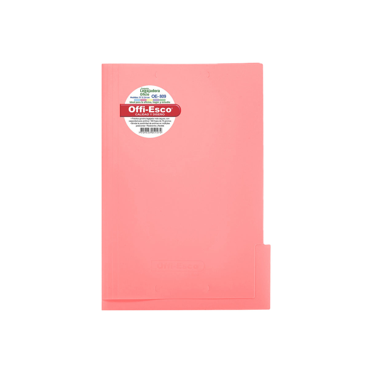 Carpeta Legajadora Colores Pastel Oficio Translúcida OE-809P