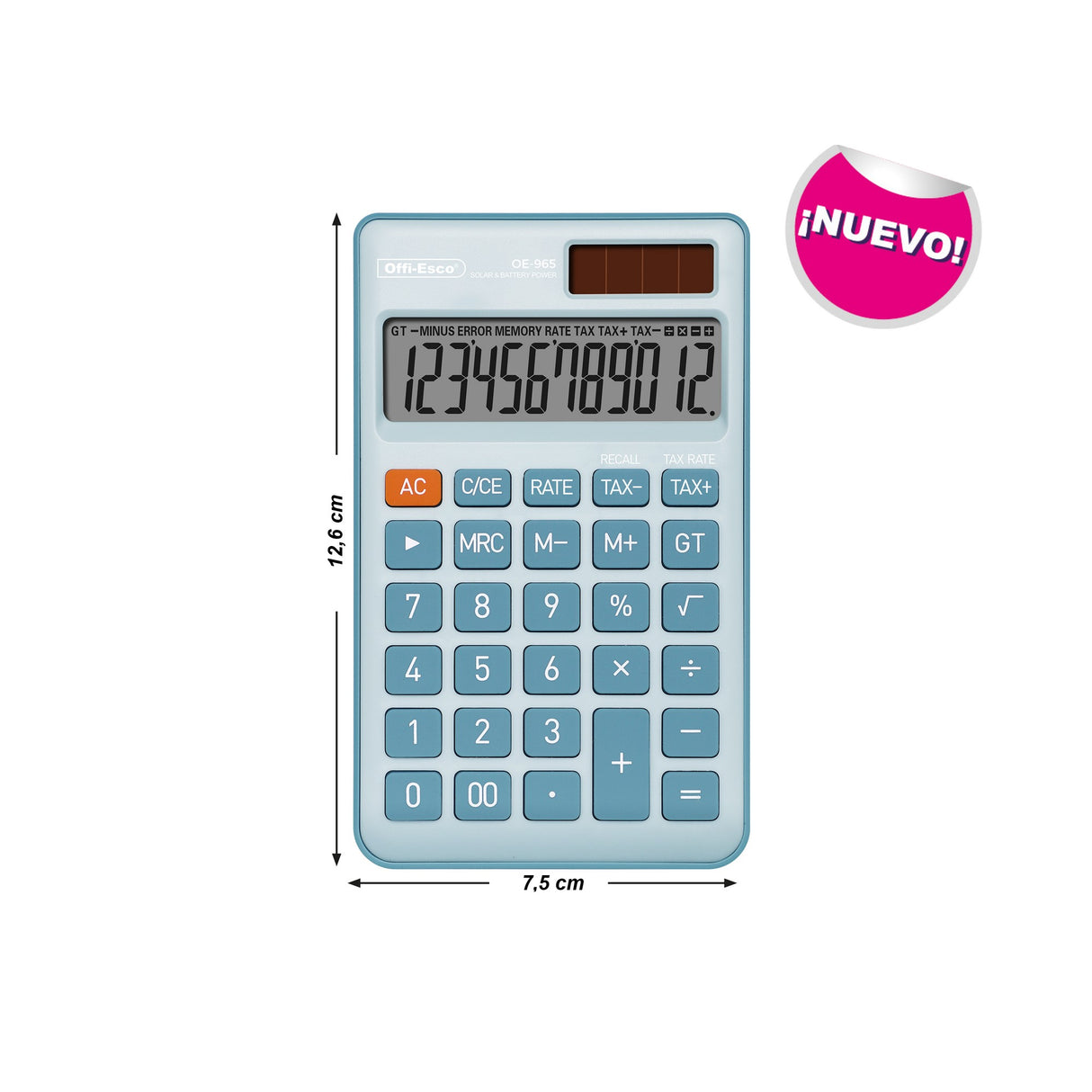 Calculadora Pequeña 12 Dígitos OE-965