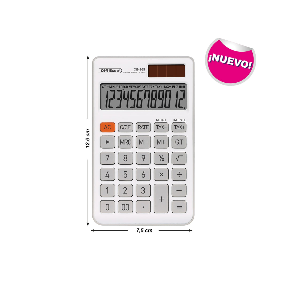 Calculadora Pequeña 12 Dígitos OE-965
