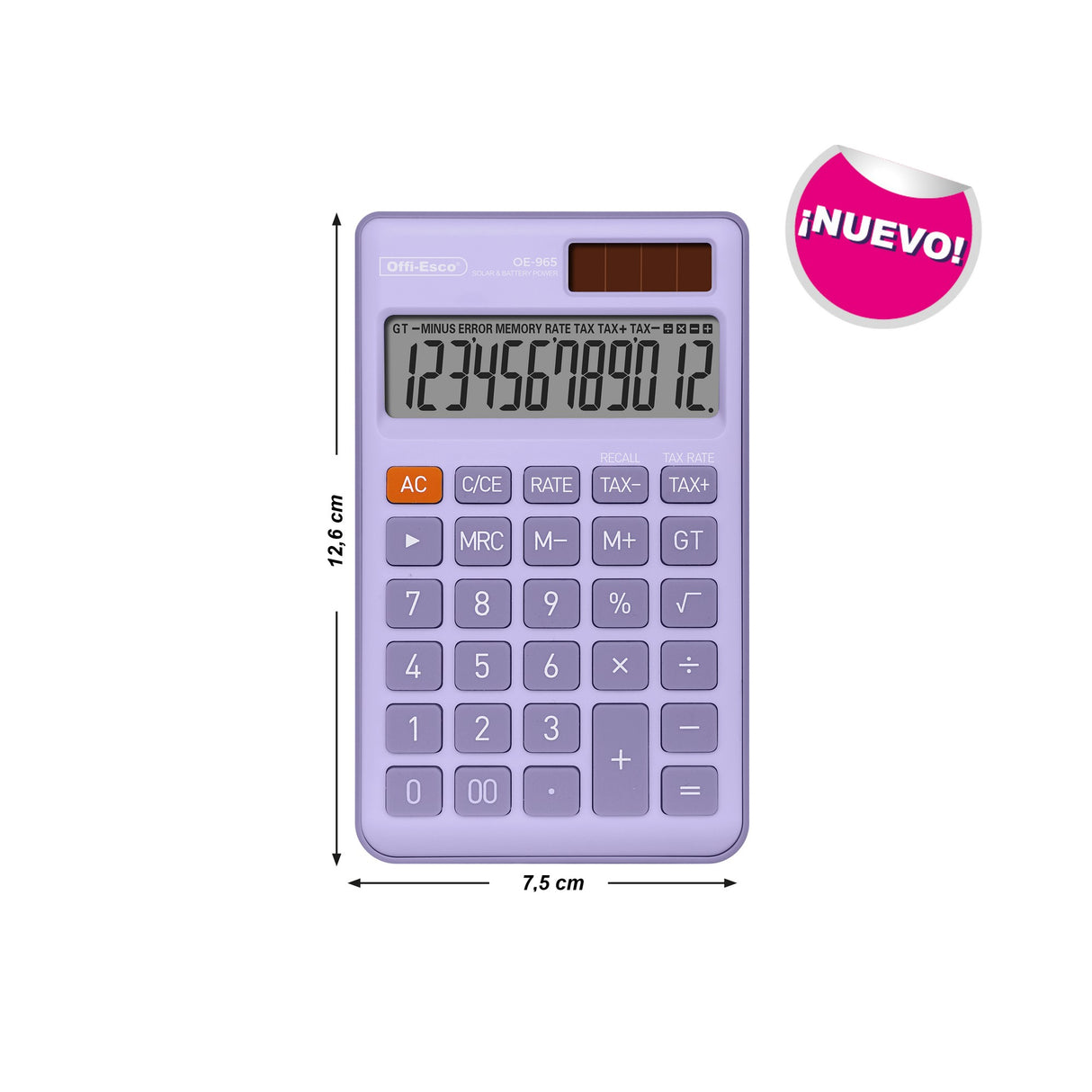 Calculadora Pequeña 12 Dígitos OE-965