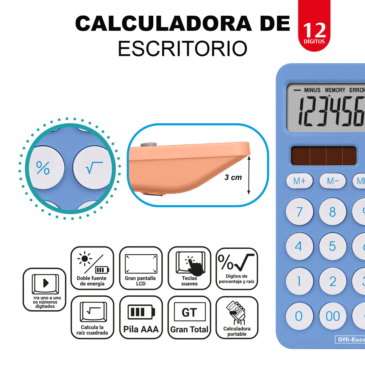 Calculadora Mediana 12 Dígitos OE-970