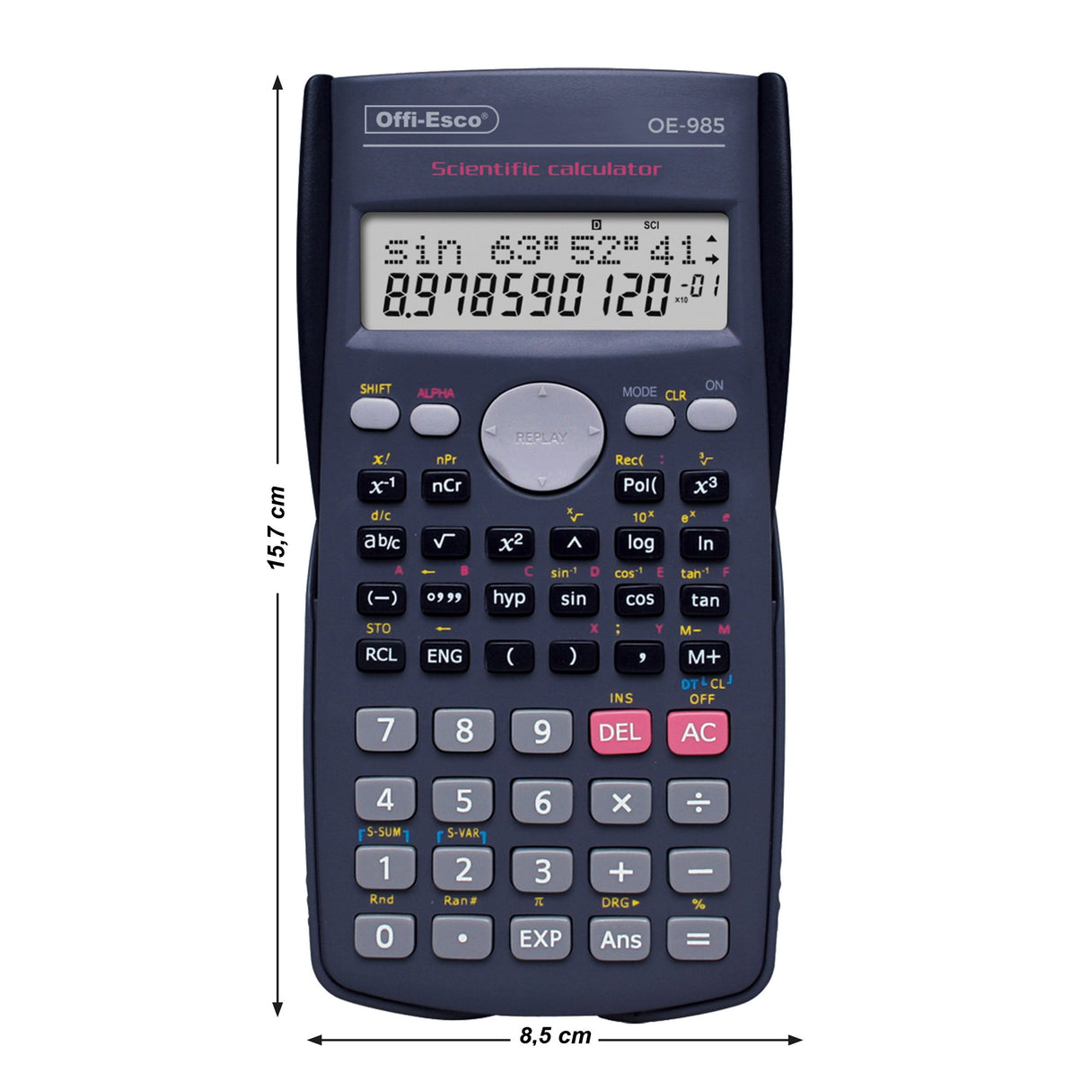 Calculadora Científica Mediana Teclado 10+2 Dígitos OE-985