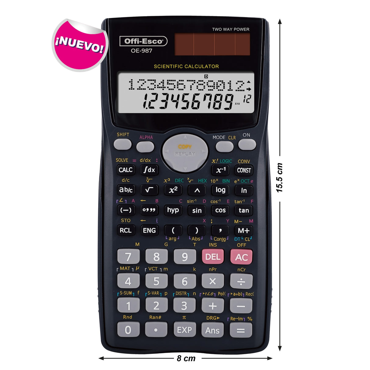 Calculadora Científica 401 Funciones Mediana 10+2 Dígitos OE-987