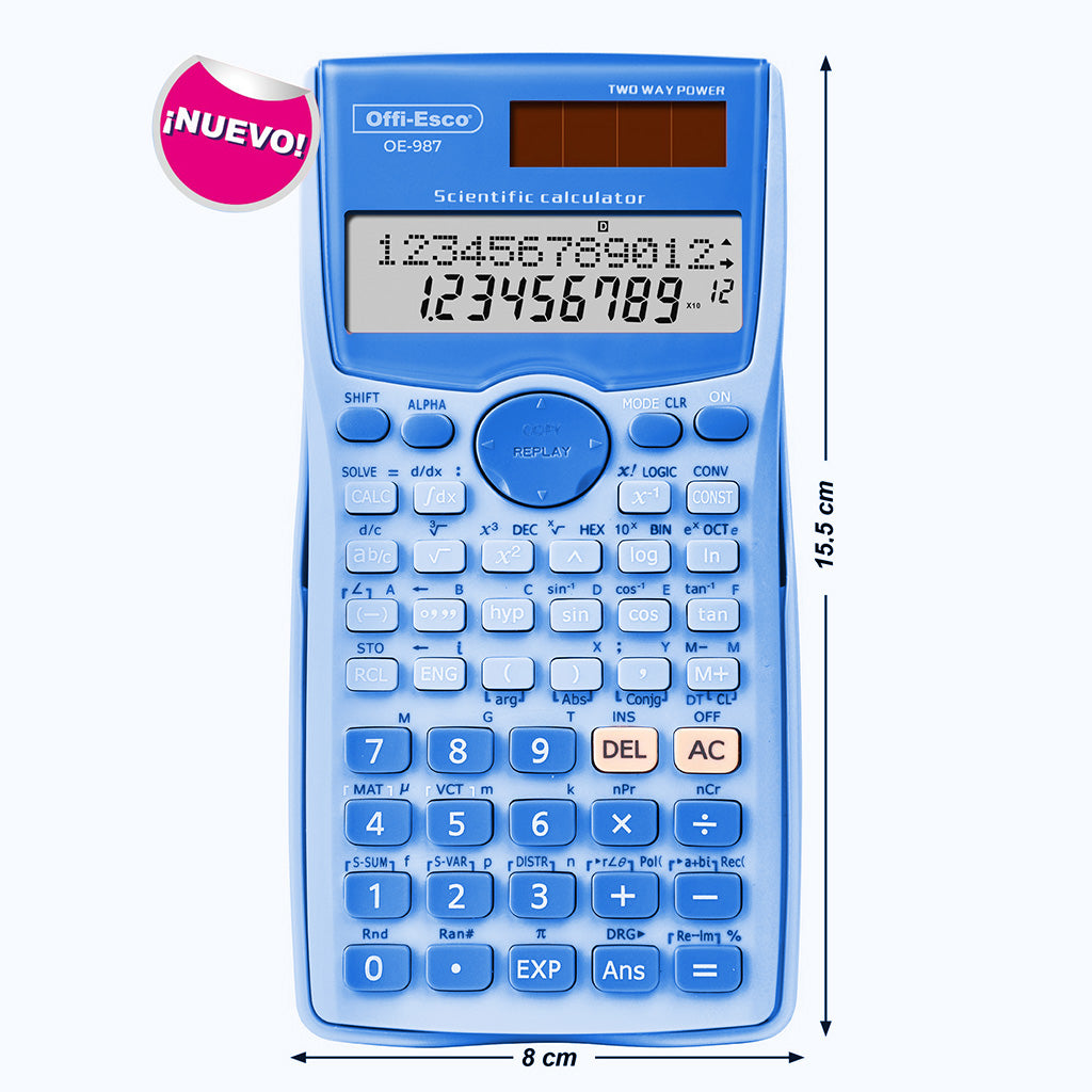 Calculadora Científica 401 Funciones Mediana 10+2 Dígitos OE-987