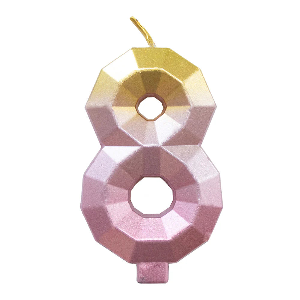 Vela Numérica Degradada Rosa Dorado Sempertex