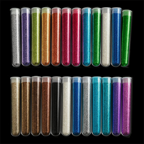 Imagen de tubos de escarcha en varios colores.