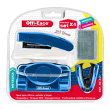 SET X4: Cosedora  Sacaganchos Perforadora y Grapas OE-313