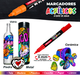 Marcador Acrílico Punta Redonda 5 mm Estuche OE-586
