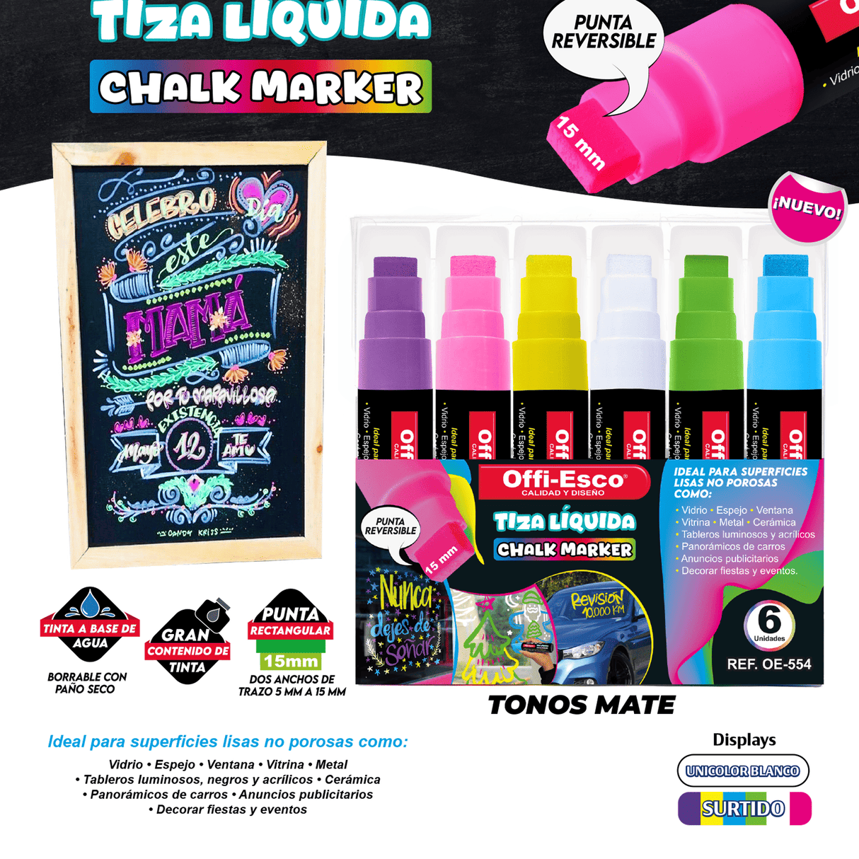 Marcador Tiza Líquida Chalk Marker OE-554