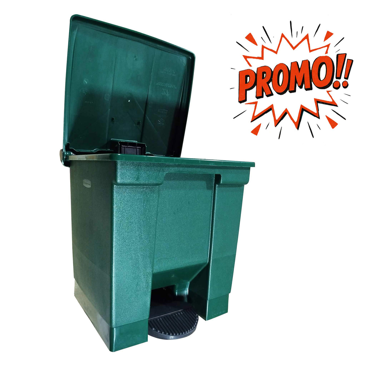 Caneca Plástica Verde Con Pedal 30L Rubbermaid