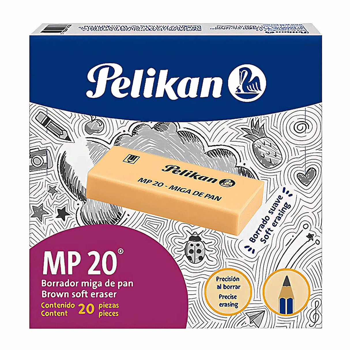 Borrador Miga de Pan MP 20 Caja por 20 Unidades
