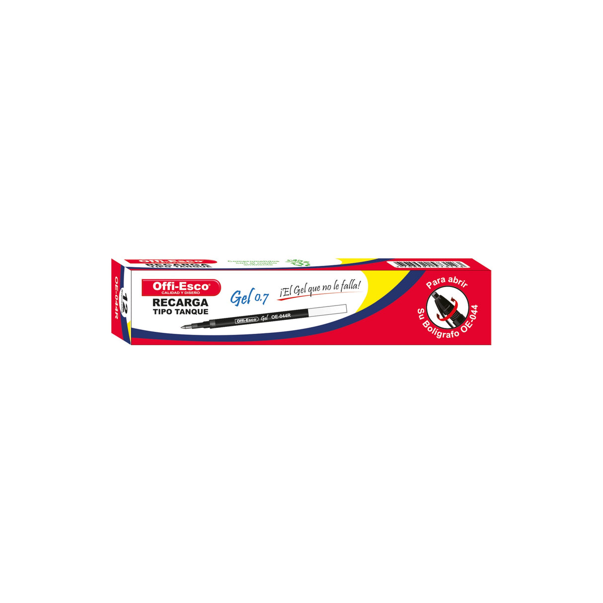 Repuesto Bolígrafo Gel 0.7 mm display por 12 unidades OE-44R