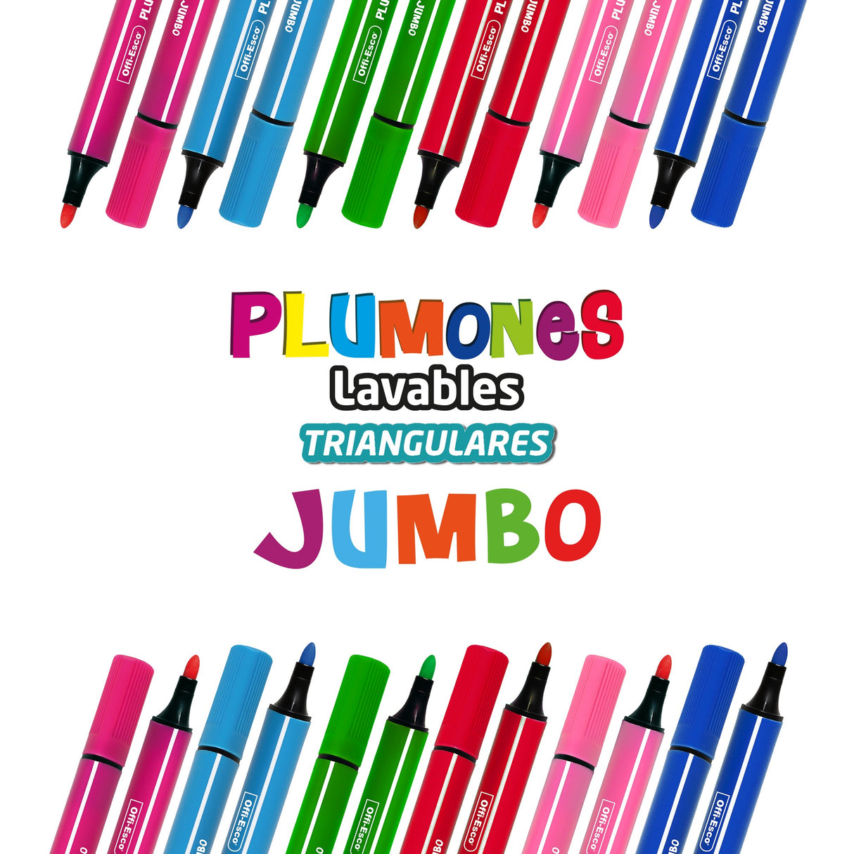 Plumones Jumbo Lavables por 12 Unidades OE-082