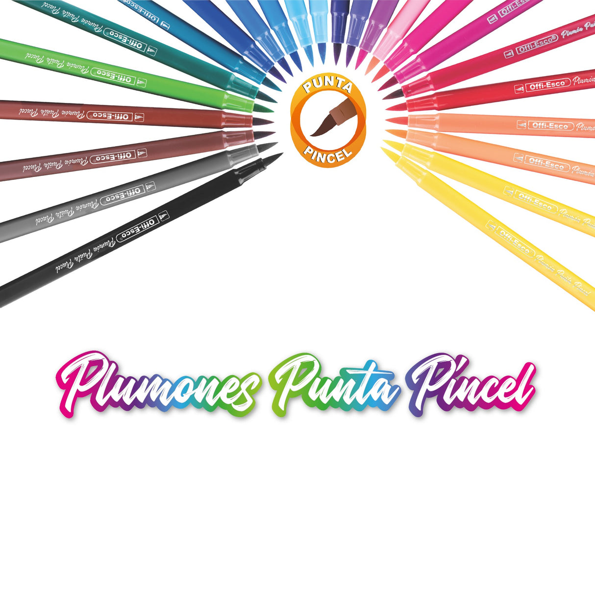 Plumones Punta Pincel 24 Unidades OE-091