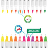 Plumones Doble Punta Pincel 12 Unidades OE-096