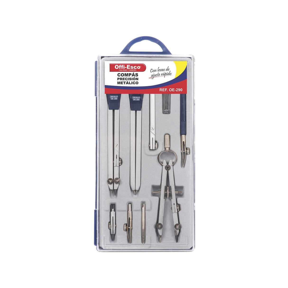 Compás de precisión metálico x 2 + 6 accesorios OE-290