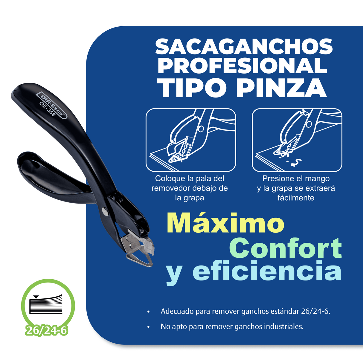 Sacaganchos Profesional Tipo Pinza OE-358
