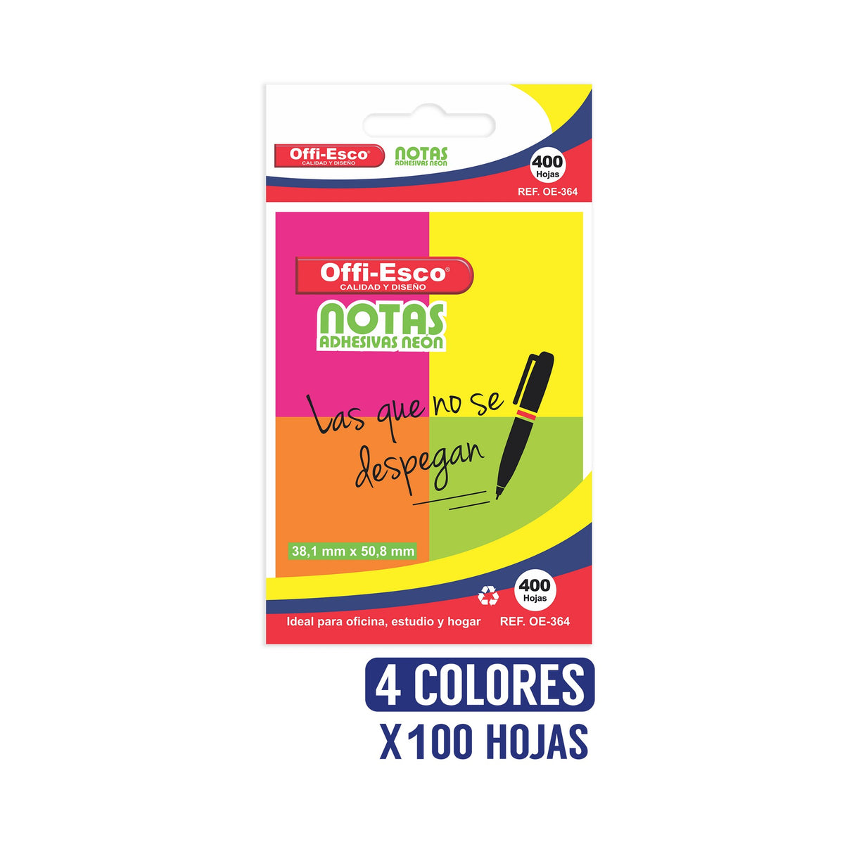 Notas Stick Neón 400 Hojas OE-364