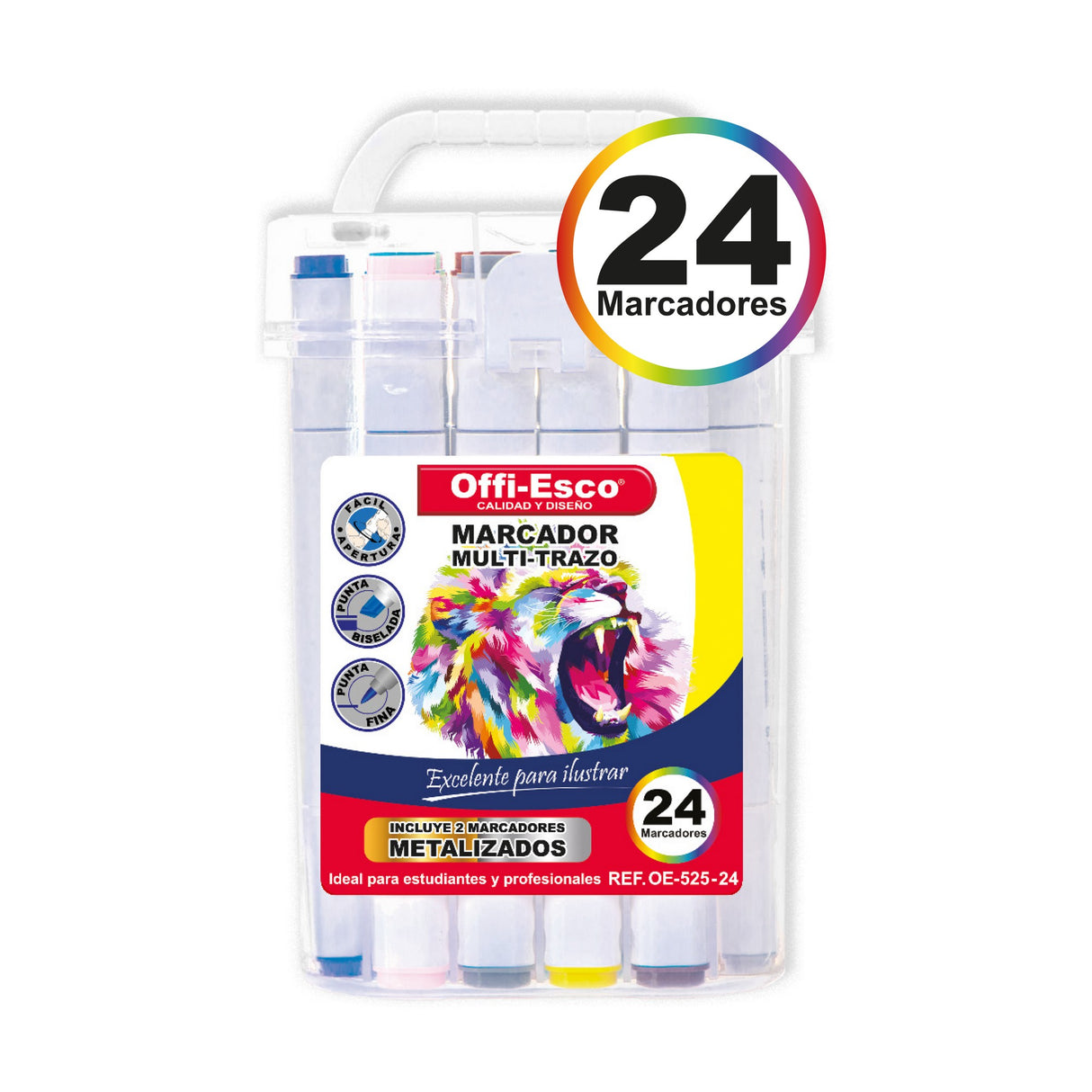 Marcador Permanente Multi-Trazo por 24 Unidades OE-525-24