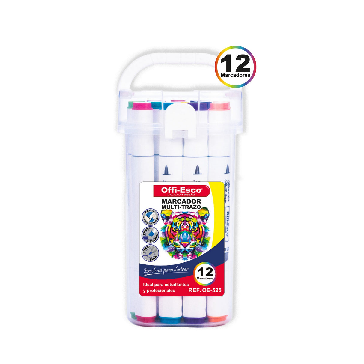Marcador Permanente Multi-Trazo por 12 Unidades OE-525
