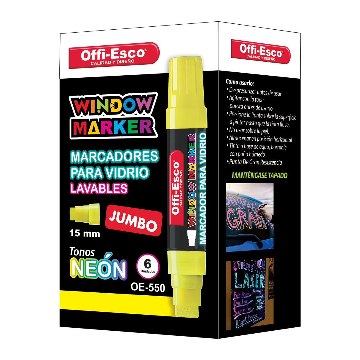 Marcador Lavable JUMBO para vidrio OE-550