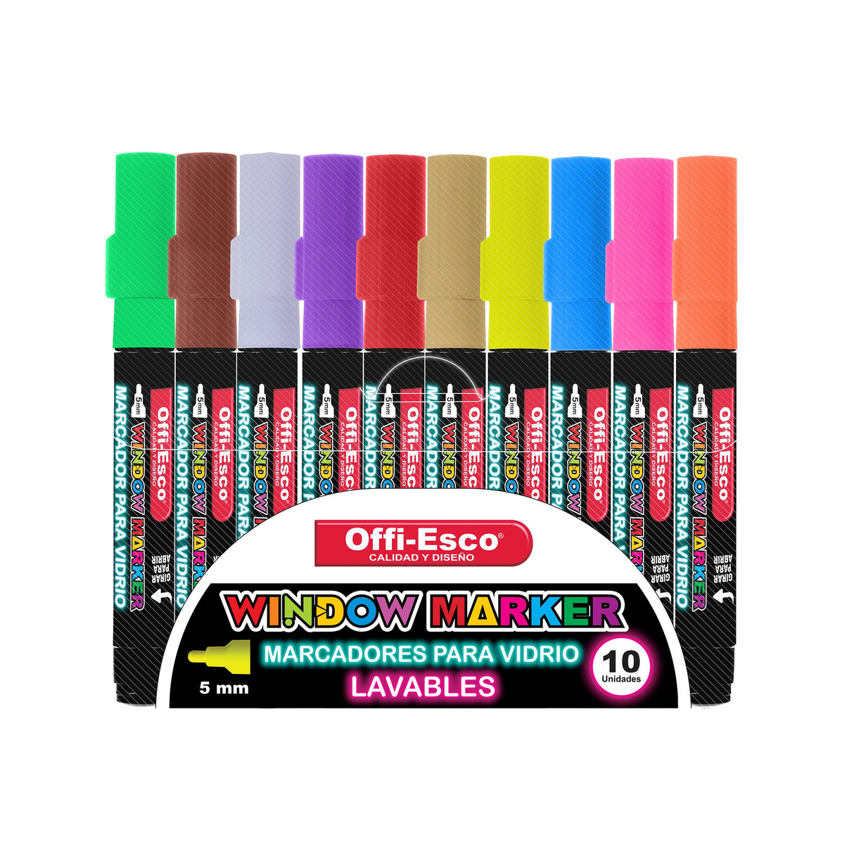 Marcador Neón Lavable Para Vidrio 5 mm OE-552