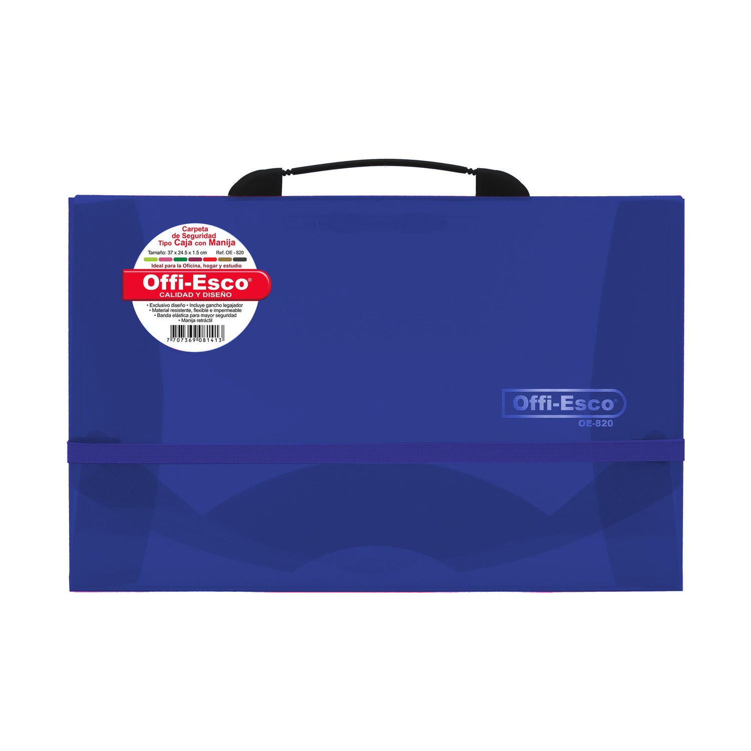Carpeta de Seguridad Oficio Translúcida Tipo Caja Con Manija OE-820