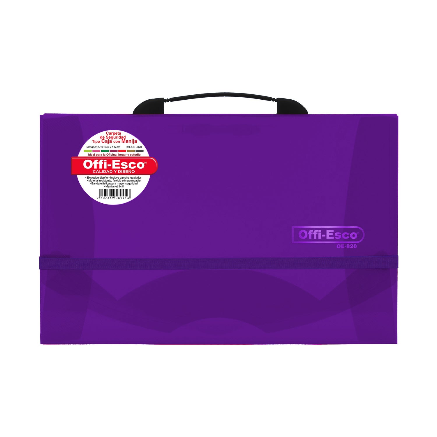 Carpeta de Seguridad Oficio Translúcida Tipo Caja Con Manija OE-820