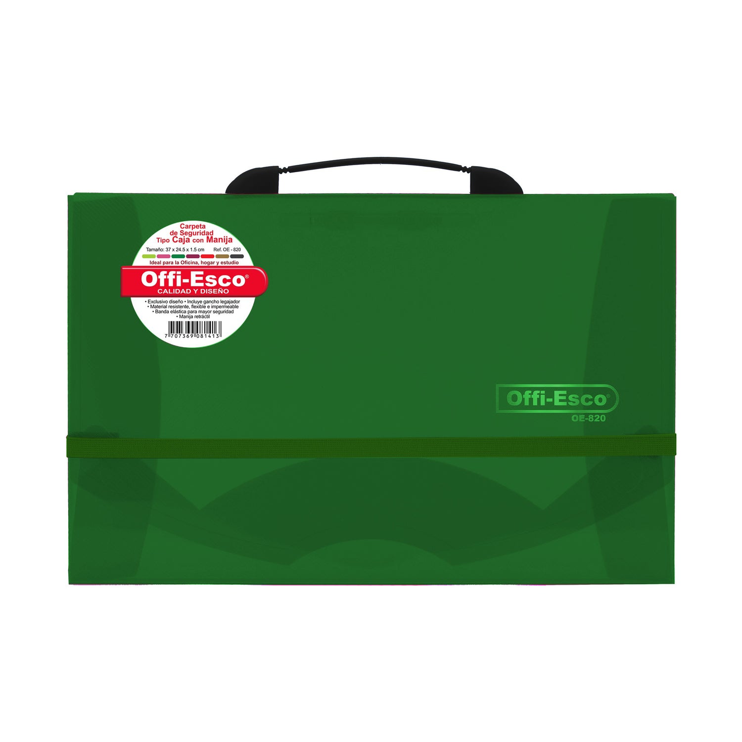 Carpeta de Seguridad Oficio Translúcida Tipo Caja Con Manija OE-820